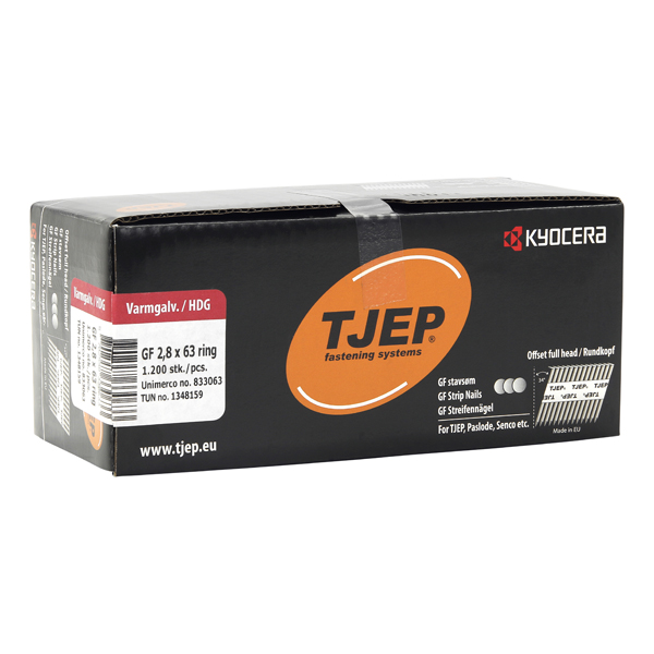 TJEP GF 28/63 Stripnagel Volledige Kop Ring 34° Thermisch Verzinkt, Handybox