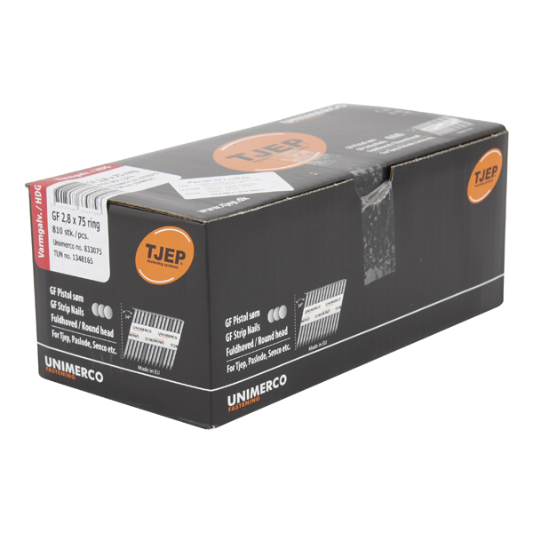 TJEP GF 28/75 Stripnagel Volledige Kop Ring 34° Thermisch Verzinkt, Handybox