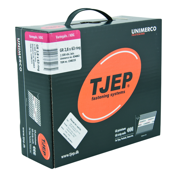 TJEP GR 28/63 Stripnagel D-Kop Ring 34° Thermisch Verzinkt, Maxibox