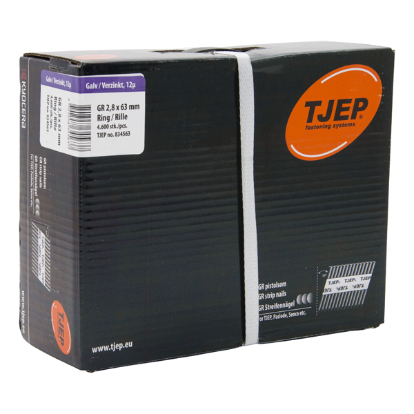 TJEP GR 28/63 Stripnagel D-Kop Ring 34° Verzinkt 12µ, Jumbobox