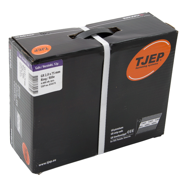 TJEP GR 28/75 Stripnagel D-Kop Ring 34° Verzinkt 12µ, Jumbobox