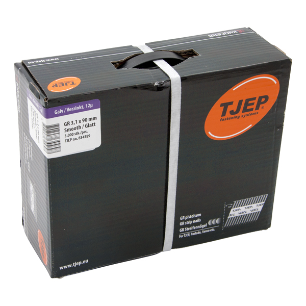 TJEP GR 31/90 Stripnagel D-Kop Glad 34° Verzinkt 12µ, Jumbobox