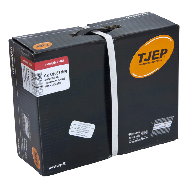 TJEP GR 28/63 Stripnagel D-Kop Ring 34° Thermisch Verzinkt, Jumbobox