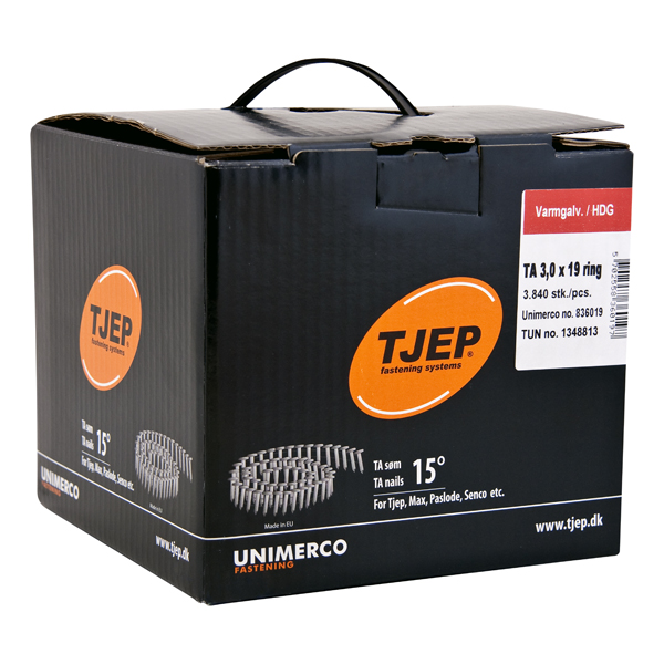 TJEP TA 30/19 Ring Asfaltnagel 15° Thermisch Verzinkt