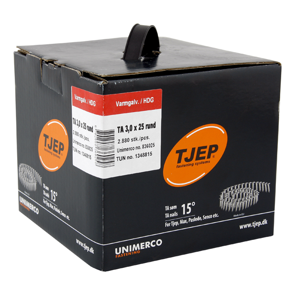 TJEP TA 30/25 Ring Asfaltnagel 15° Thermisch Verzinkt