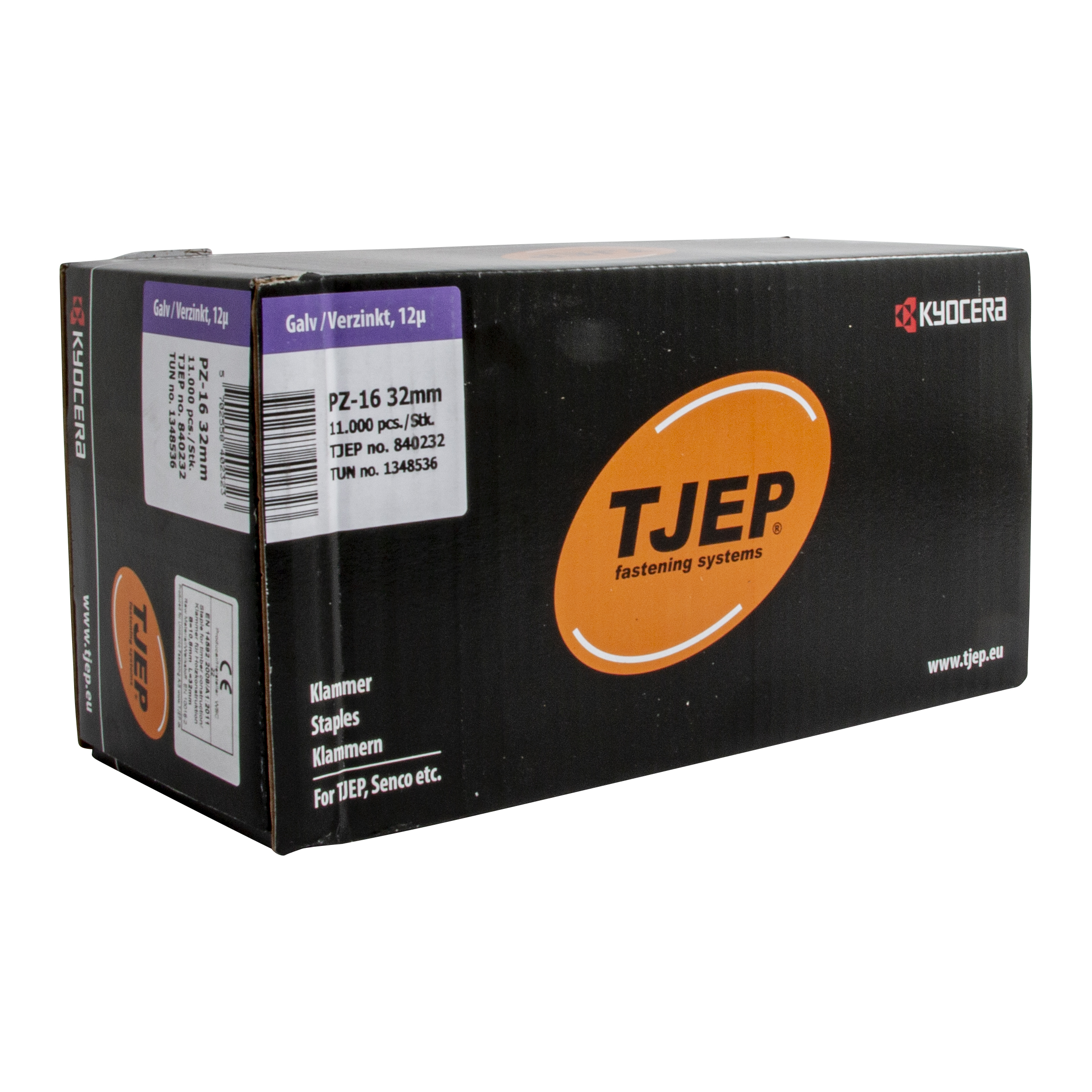 TJEP PZ-16 Bouwkrammen L: 32 mm B: 10,8 mm Verzinkt 12µ Geharst