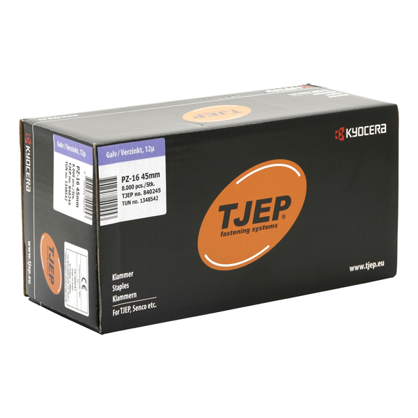 TJEP PZ-16 Bouwkrammen L: 45 mm B: 10,8 mm Verzinkt 12µ Geharst