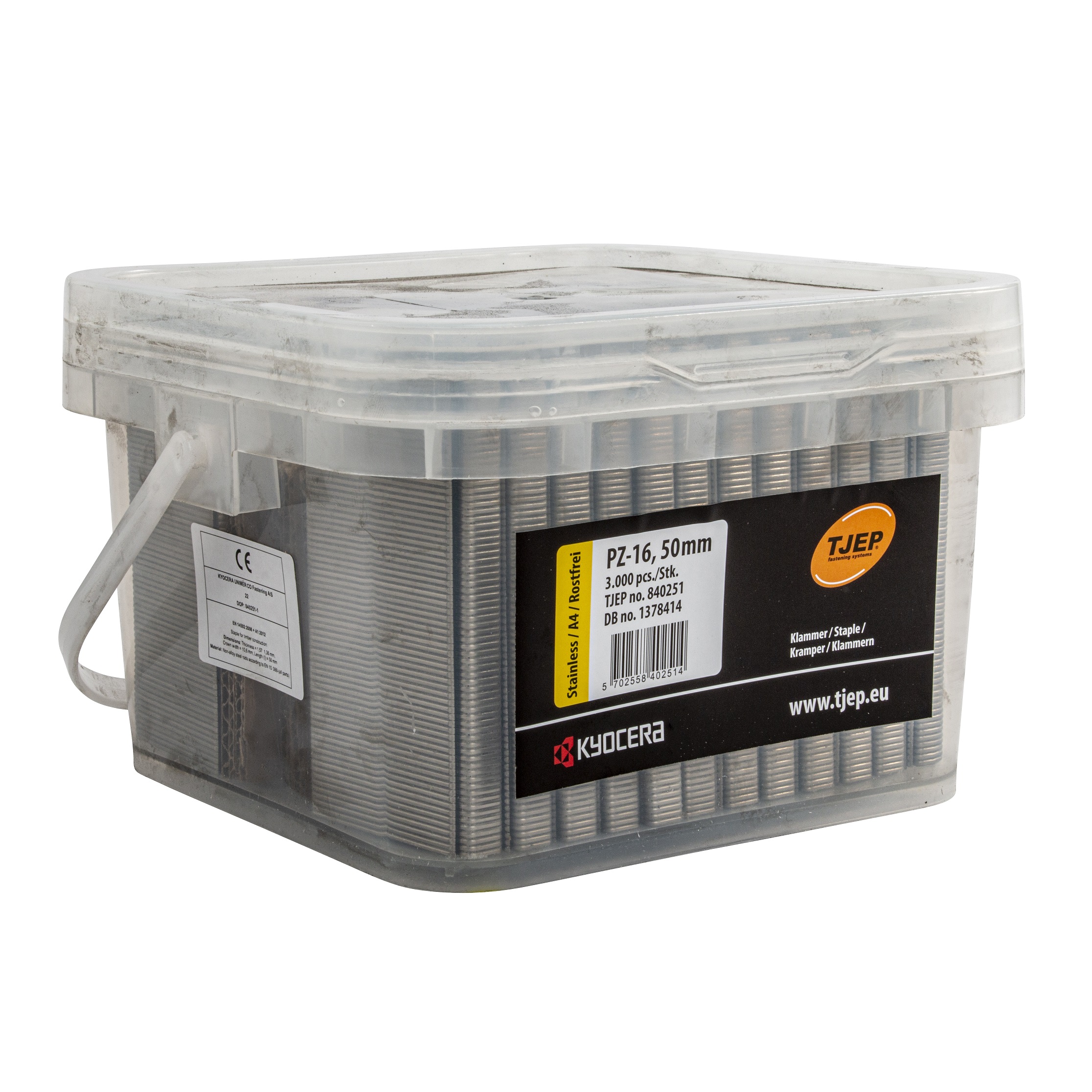 TJEP PZ-16 Bouwkrammen L: 50 mm B: 10,8 mm RVS A4 Geharst