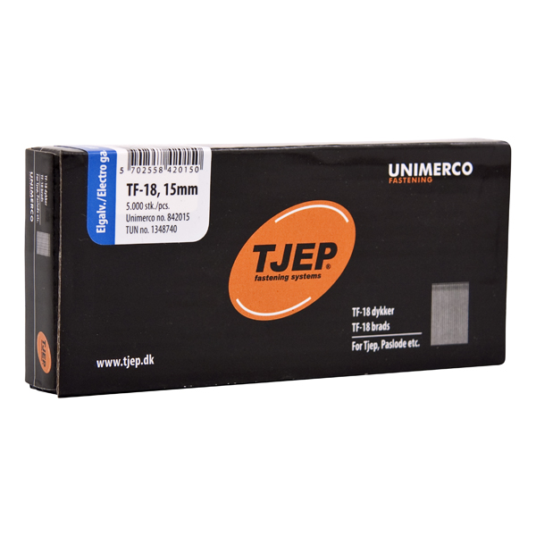 TJEP TF-18 Mini-Brads 15 mm 0° Verzinkt