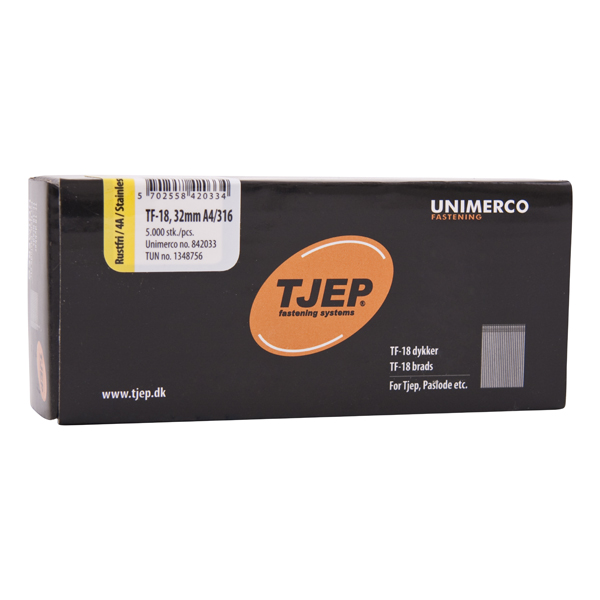 TJEP TF-18 Mini-Brads 32 mm 0° RVS A4