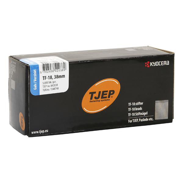 TJEP TF-18 Mini-Brads 38 mm 0° Verzinkt