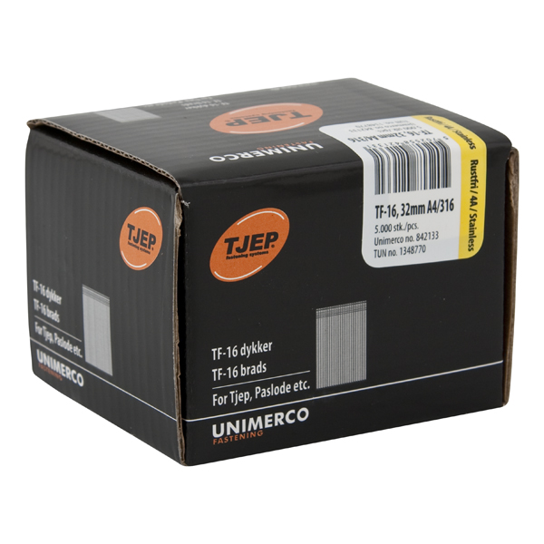 TJEP TF-16 Brads 32 mm 0° RVS A4
