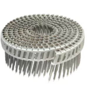 TJEP PC 25/50 One-roll 2,5 x 50mm Coilnagel Plasticgebonden 15° Geringd Lenskop RVS A2/304 á 200 nagels